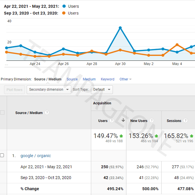 495% Growth in 8 Mos Before SEO